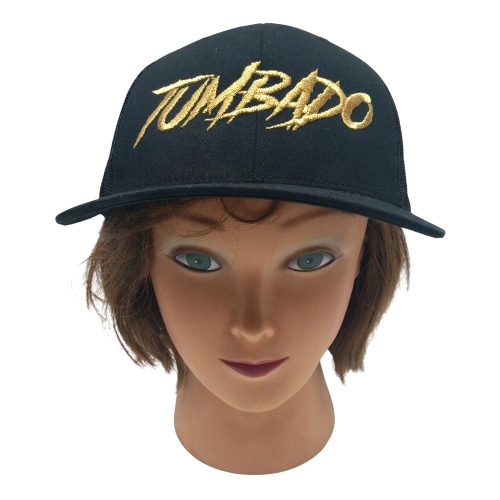 Tumbado Gold Logo Truck Products Black Snapback Hat, Trucker‎ Cap by YUPOONG